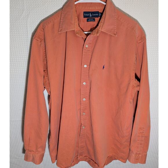 Ralph Lauren Blake L Shirt Men's Orange Long Sleeve Cotton Casual Classic Fit - Picture 1 of 6